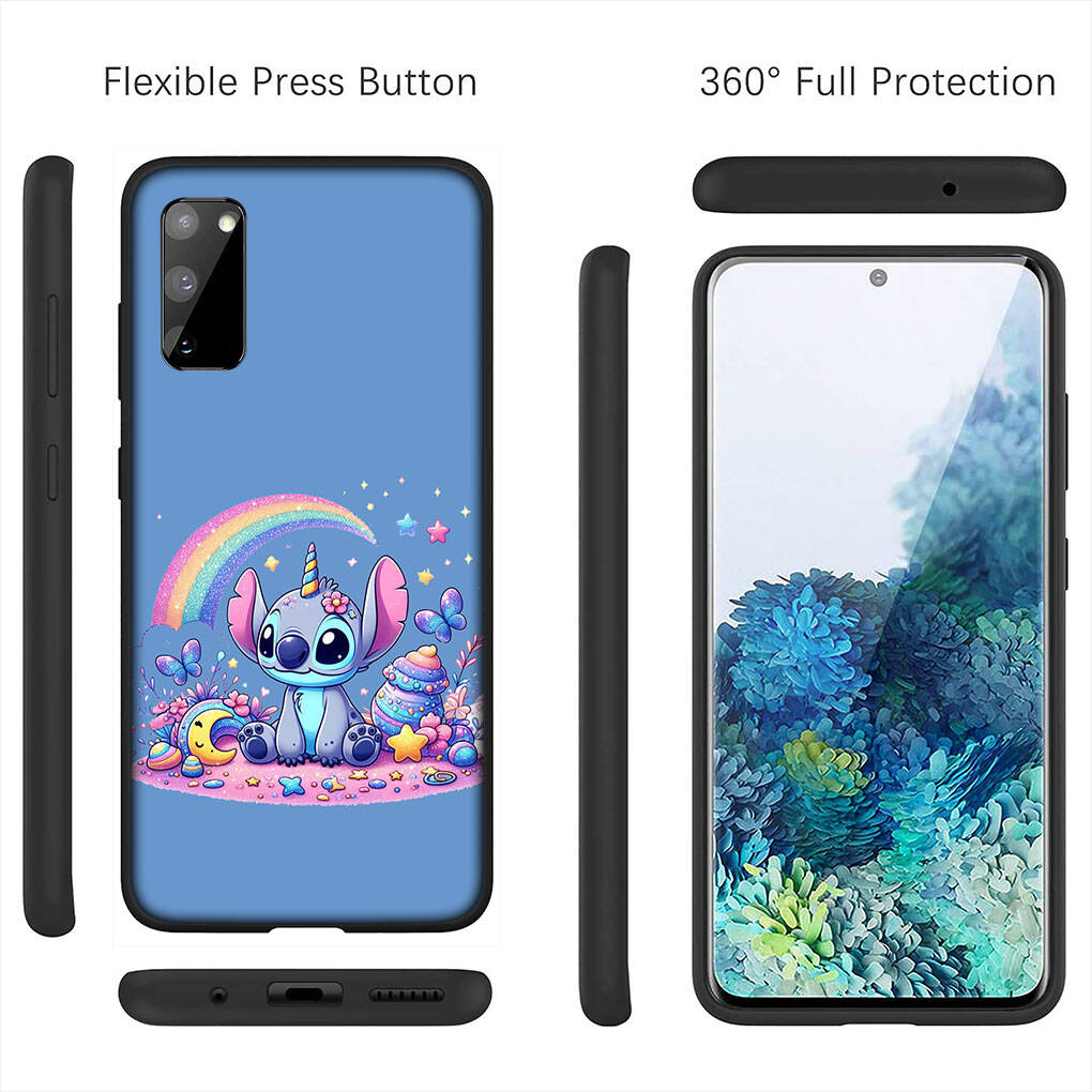 Cover for iPhone 17 16 15 Xiaomi Poco Redmi Note 14 13 12 11 Pro 9 16e Samsung Galaxy S25 S24 S23 OPPO Huawei Blue Lilo Cartoon Stitch Pink Phone Case