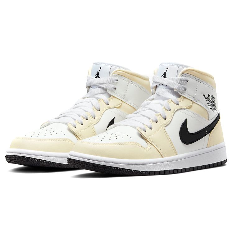 Air Jordan 1 Mid Coconut Milk Women Sneakers White Black Summit-White BQ6472-121