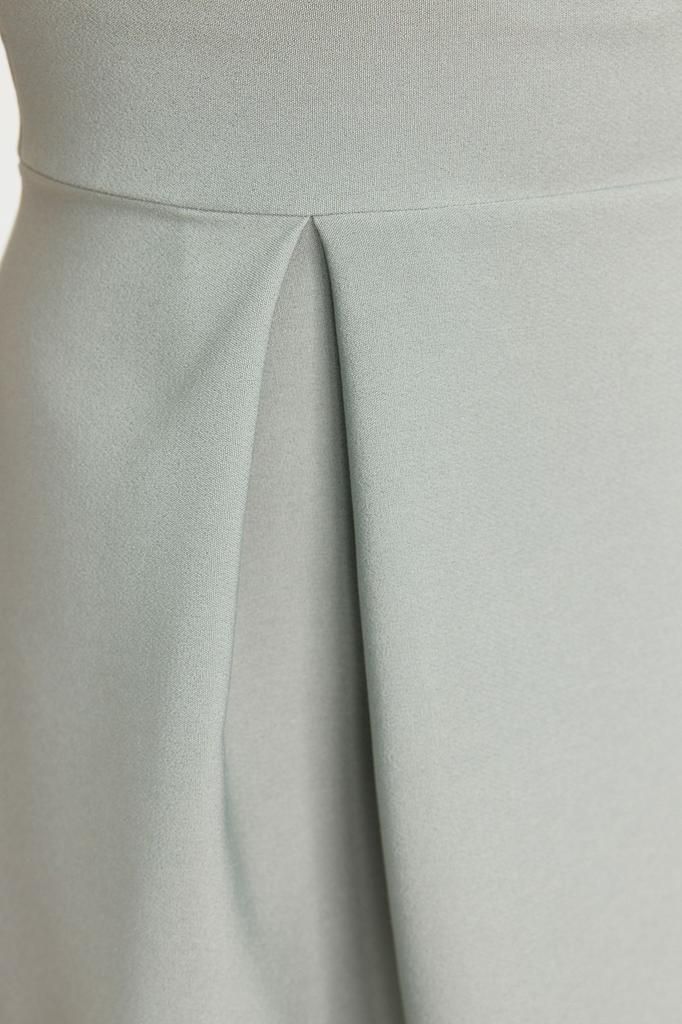 Women's Style Dress Black Double Breasted Neck Skater Mini Woven Dress with Opening Waist