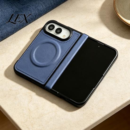 Wireless Charging Compatible Case Magnetic for IPhone 18, Faux Leather Phone Cover with Hinge Soft Hard Hybrid Protection, Full Body Shockproof