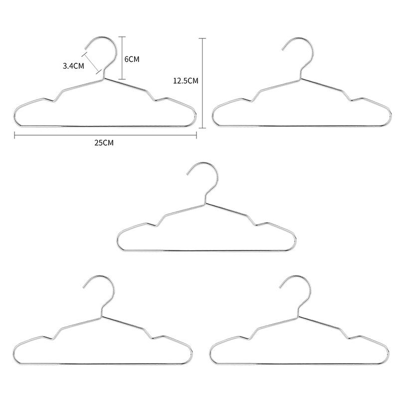 Věšáky na sušení dětí Pevné malé kovové drátěné věšáky na mazlíčky pro psa Kočka Zlaté kovové věšáky na košile s drážkami