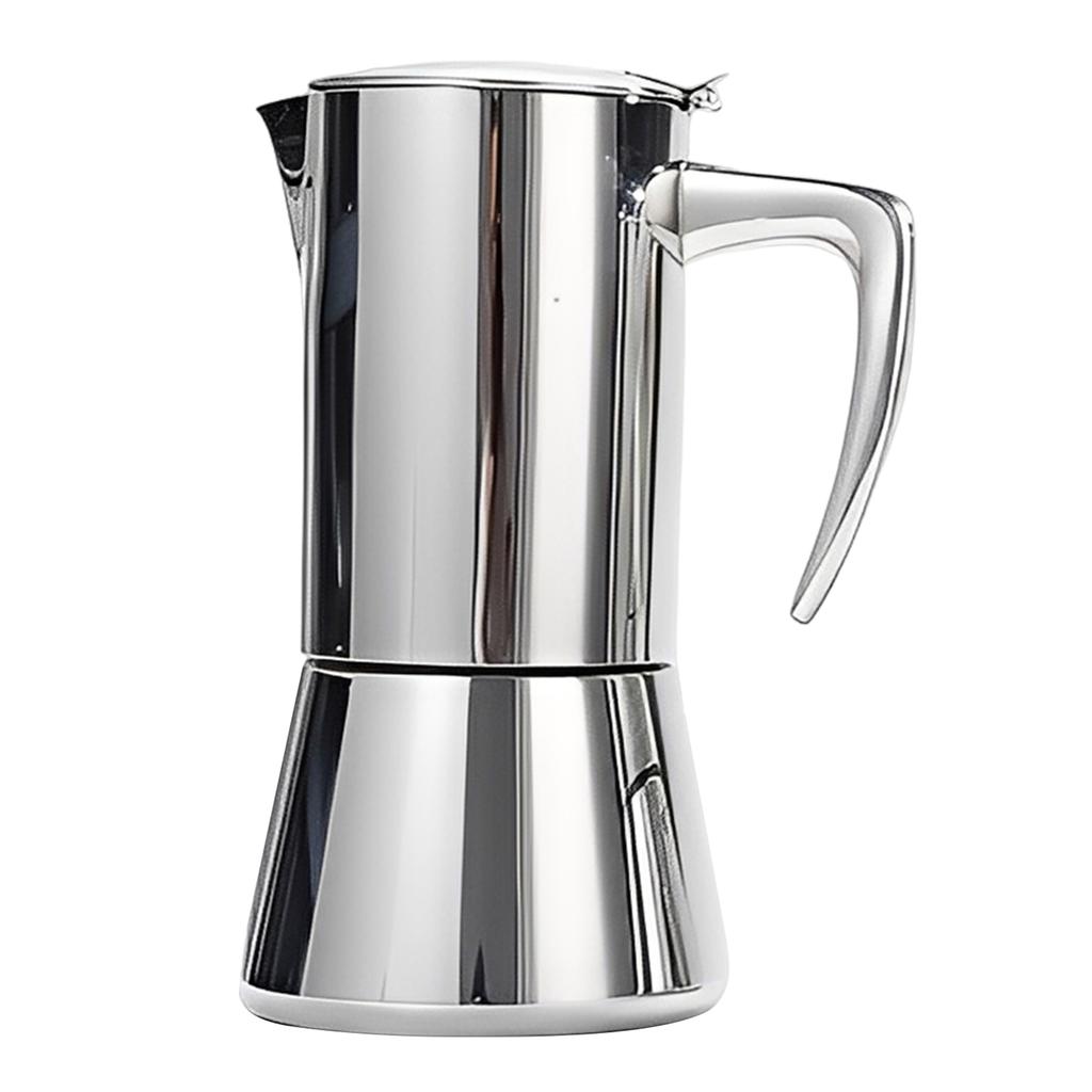 300ml/200ml Mocha Pot 304 Stainless Steel Espresso Maker with Coffee Percolator Design Suitable for Gas Induction Stovetop Greca