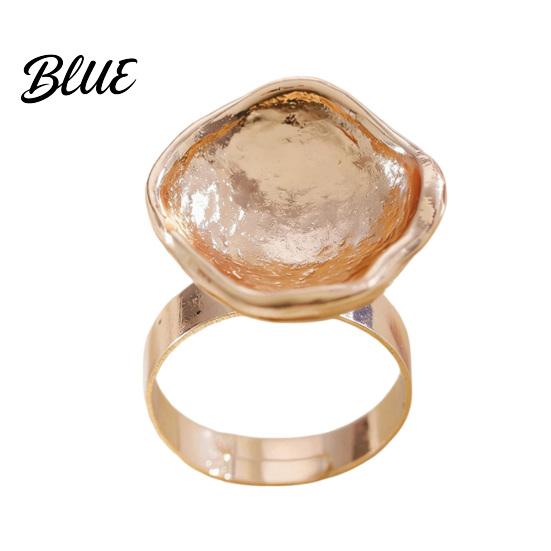 Mixed Metal Statement Ring Finger Imitation Pearl Embellishment Artistic Irregular