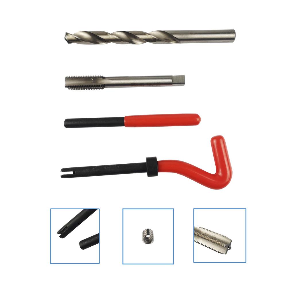 WISEPICK Thread Repair HSS Drill Helicoil Repair Compatible Hand Tool Set for Auto Repair x Kit, Kit, (M10 1.0)
