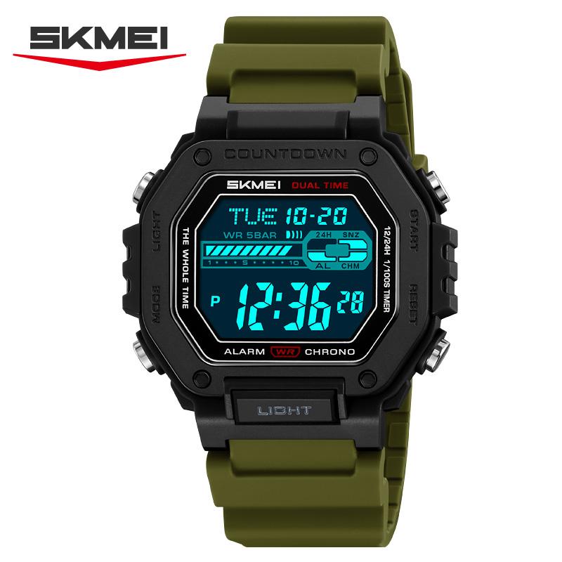 SKMEI 2523 Fashion Brand Digital Countdown Sport Watches Mens Electronic Watches Chrono Military Wristwatch Alarm Montre Homme