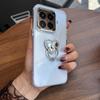 Luxury Bling Rhinestone Heart Ring Bracket Clear Phone Case for Xiaomi 15T Pro Stand Cover