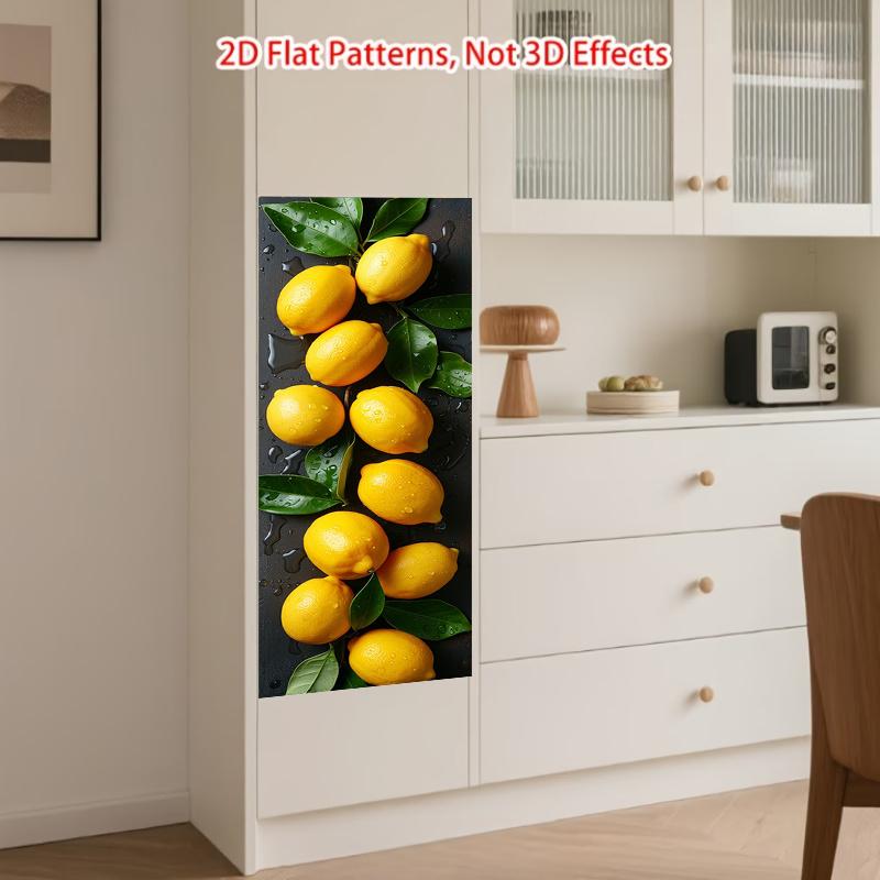 84Style Fridge Stickers Refrigerator Cover Door Landscape Plant Sea Vinyl Self Adhesive Kitchen Furniture Decor Wrap Freezer Sticker DIY