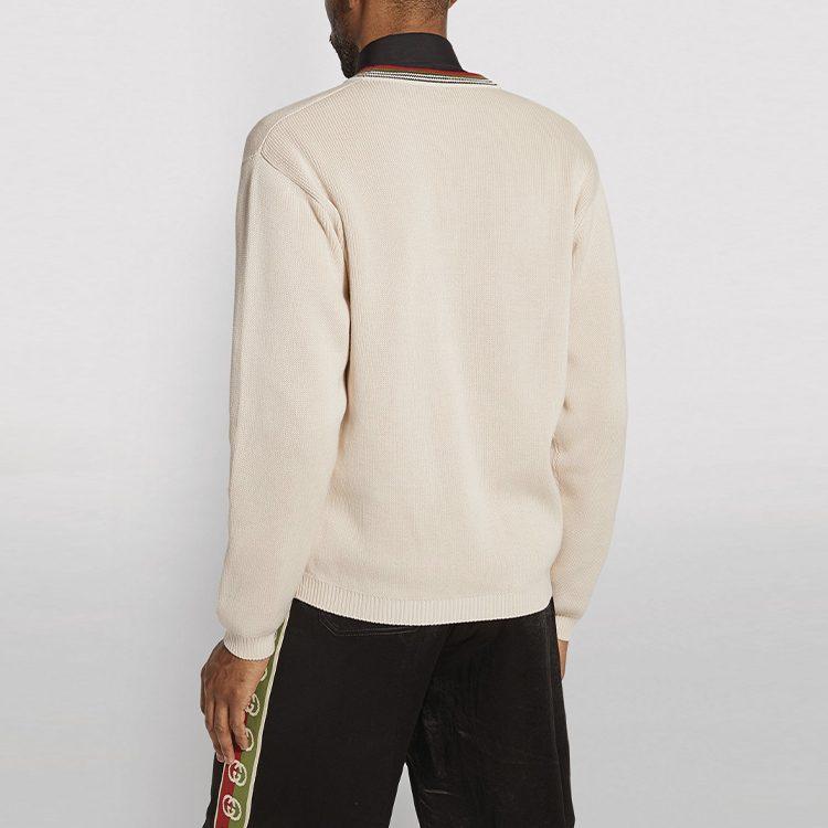 GUCCI Knitwear Men's Ecru V Neck Moderate 626268-XKBFU-9750