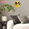 Vintage Smiling Face Round Aluminum Wall Art