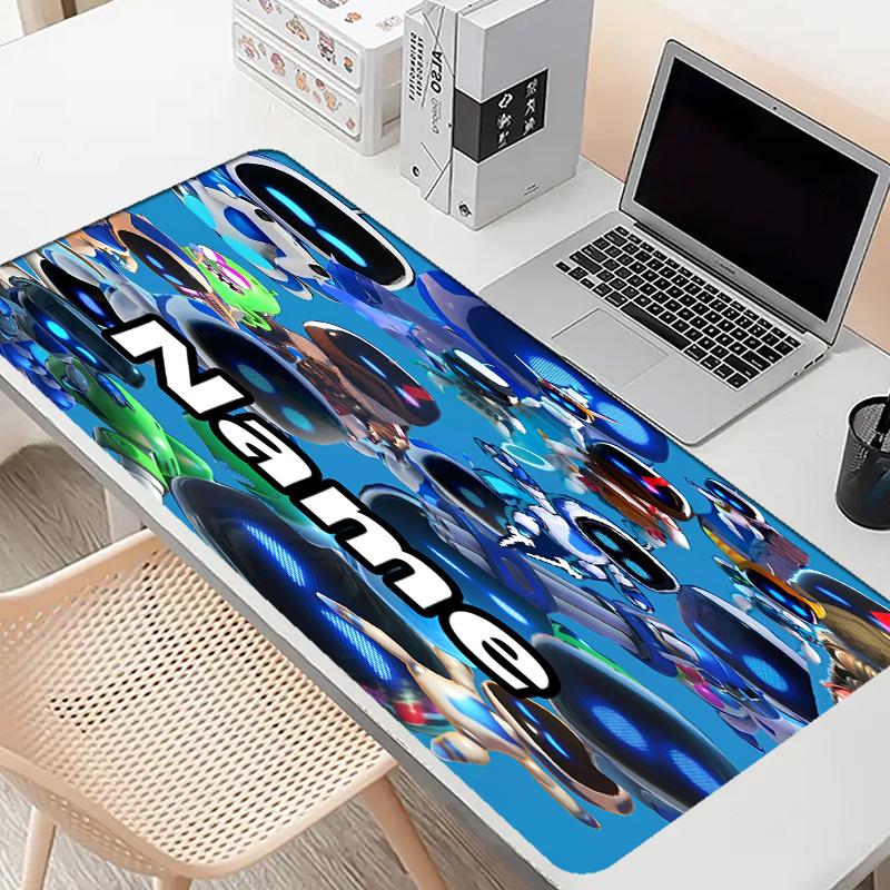 Custom Name Personalized Cosmic Bot Crew Pattern Mousepad, Laptop PC Desk Mat, Decorative Desk Mat for Home Keyboard Pad Gift