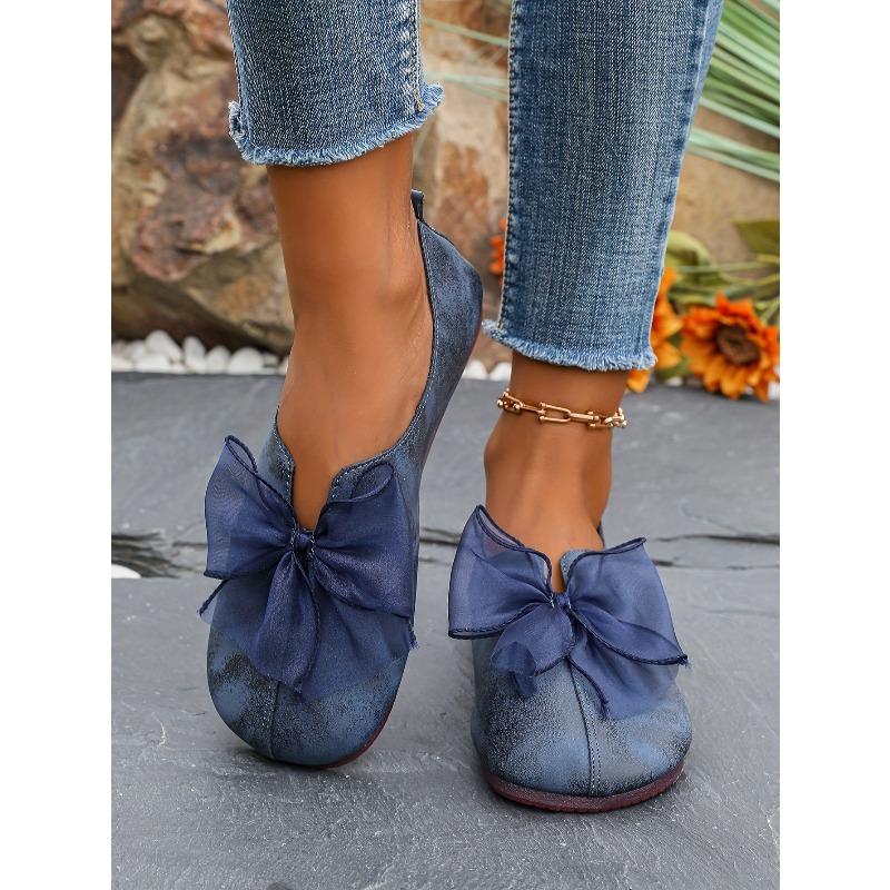 Wearing bow Mary Jane single shoes women's French round toe spring and autumn new style