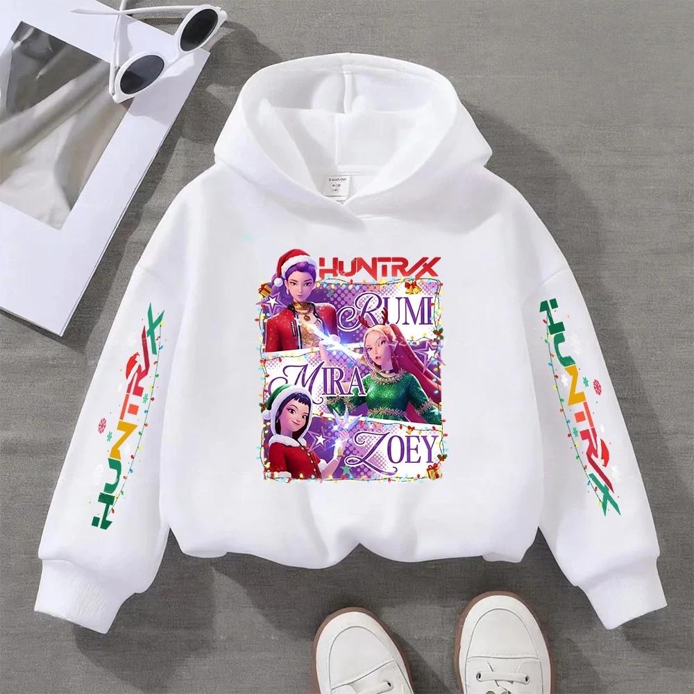 

K-pop Охотники на демонов Huntrix Толстовка Детская одежда Одежда для девочек Мода Одежда для мальчиков Весна Осень Рождественская толстовка Детские топы 140 белый