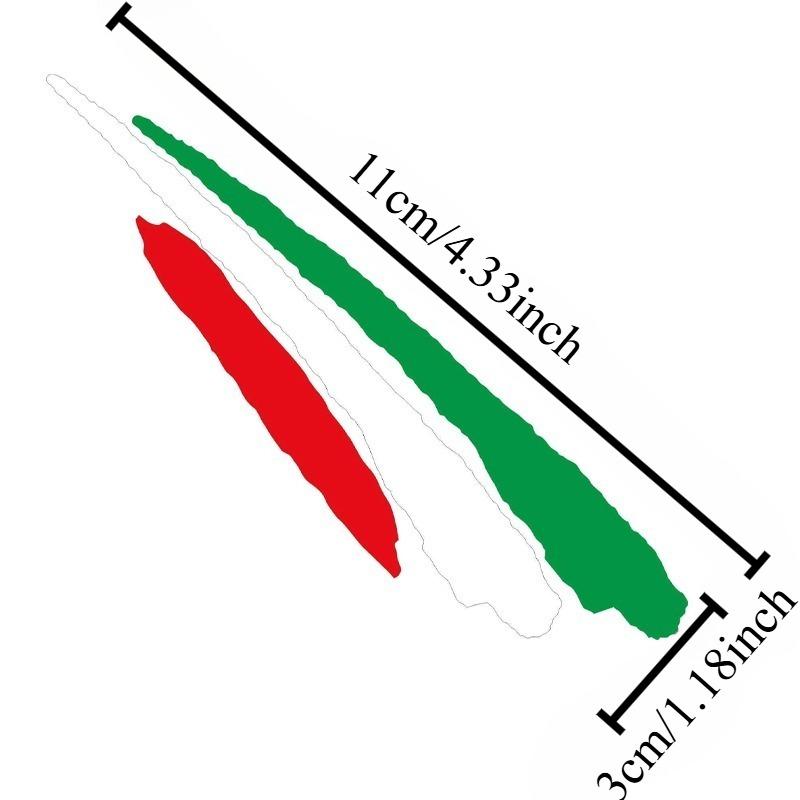 Adesivo Bandiera Italiana Rosso Bianco Verde, Vinile Autoadesivo Impermeabile, Accessorio Esterno alla Moda per Decorazione Auto Moto