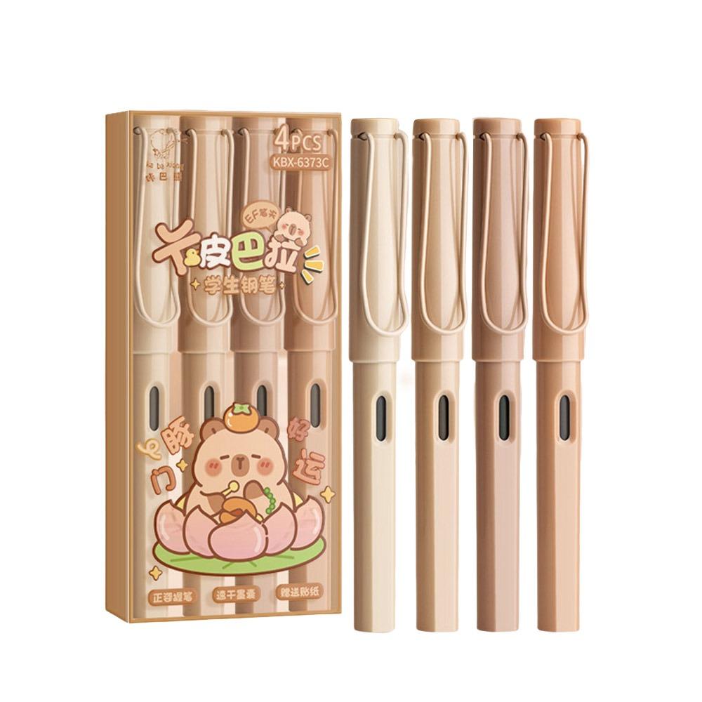 Cartoon Gel Pen with Refills Blue Ink Pen Durable Capybara Fountain Pen  for School Office