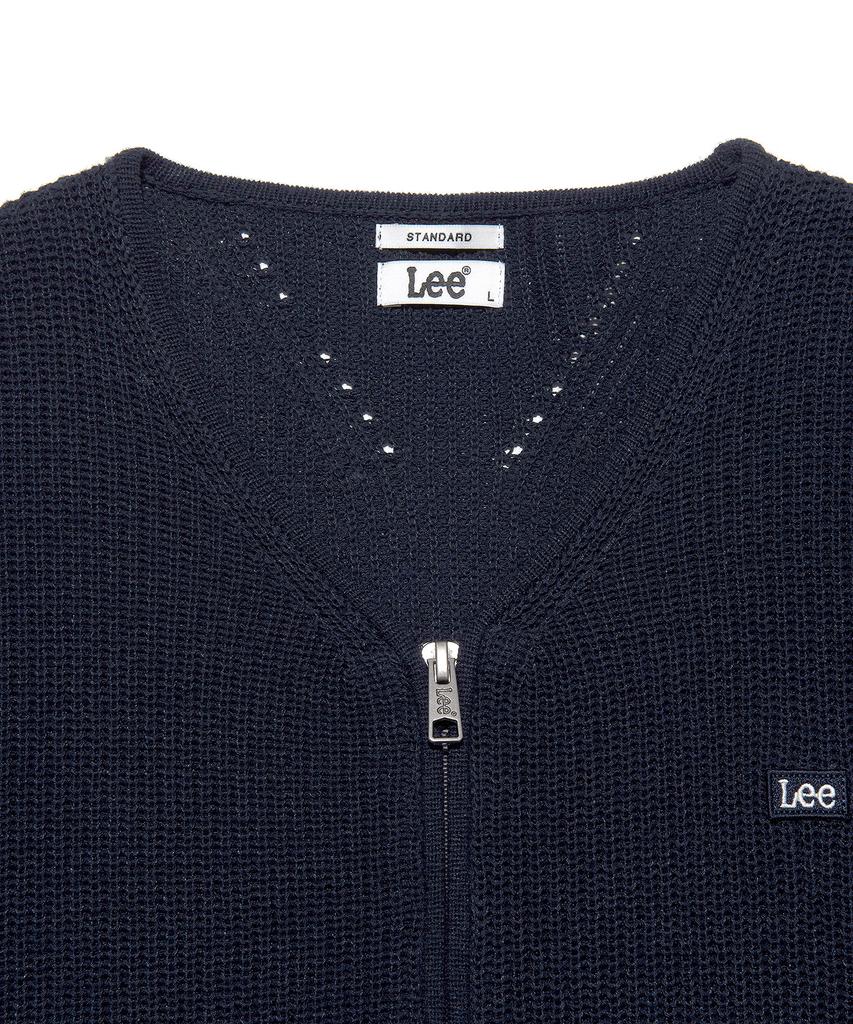 Lee Zip-Up V-Neck Cardigan Navy