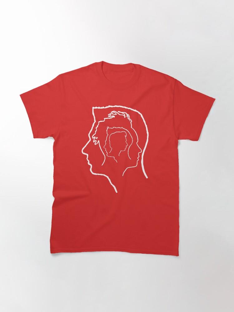 Depeche Mode Members Matryoshka Profile White Outline Black Background Classic T-Shirt