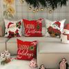 Christmas Decoration Pillow Cover Santa Claus Snowman Merry Christmas Pattern Living Room Sofa Cushion Suite Room Decoration