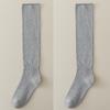 Female Spring and Autumn Pure Color Pure To Sweet Splicing Pleat Fold Wear Long Leg Socks