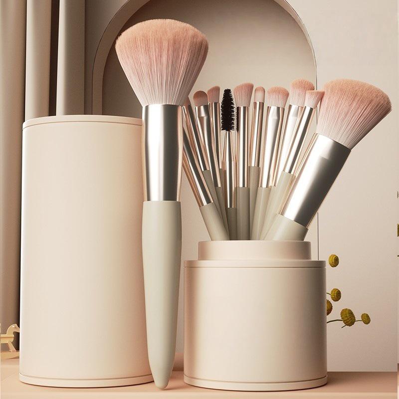 Beginner Makeup Brush Set - Includes Eyeshadow, Loose Powder, Blush, Highlighter, Concealer Brushes with Soft Bristles.