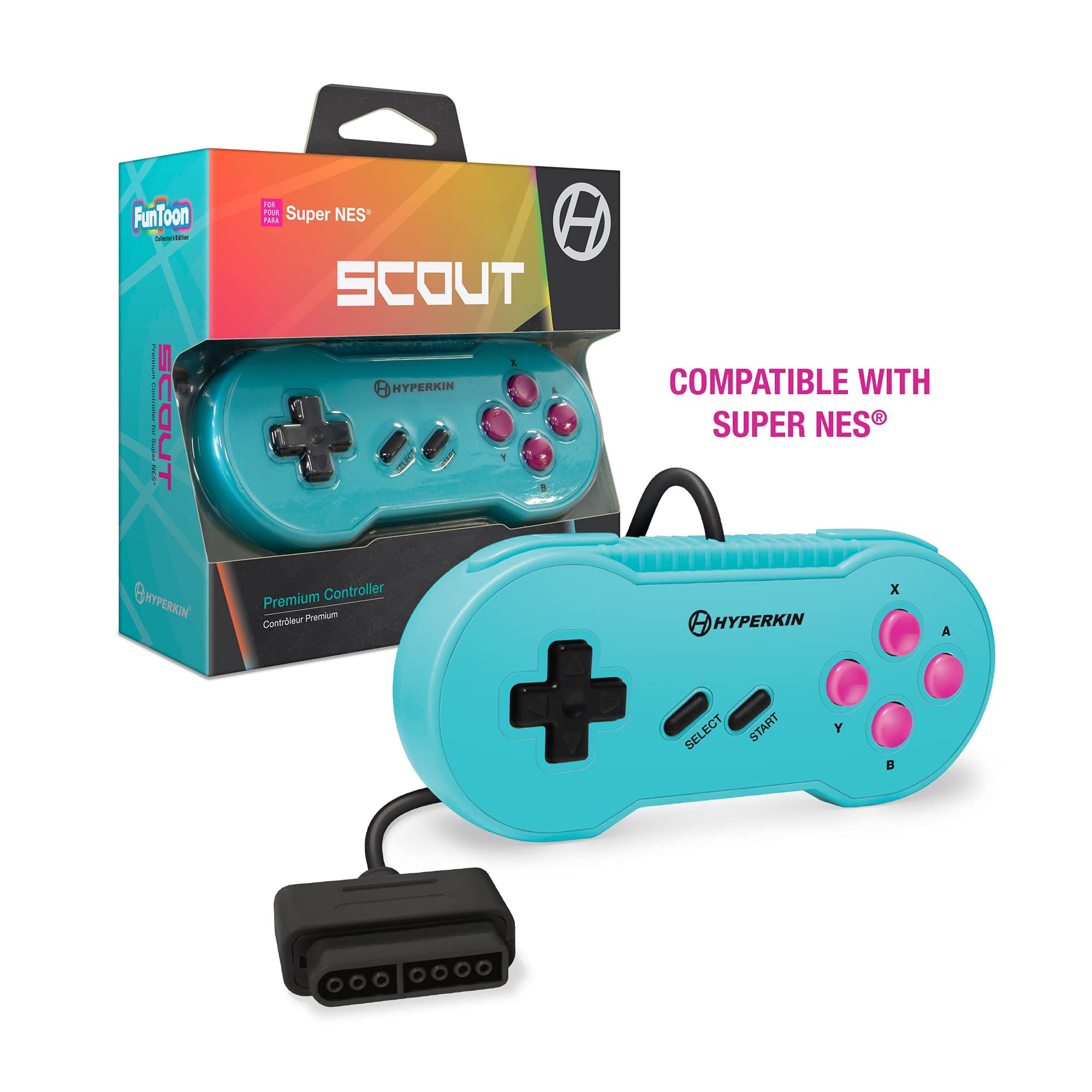 

Hyperkin Scout Premium Controller for Hyper Beach Controller Specially Built Comfortable Retro Pad SNES®/SFC®, &