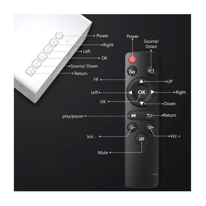 Yellow-White YG300 HD Mini LED Projector for Dormitory and Home