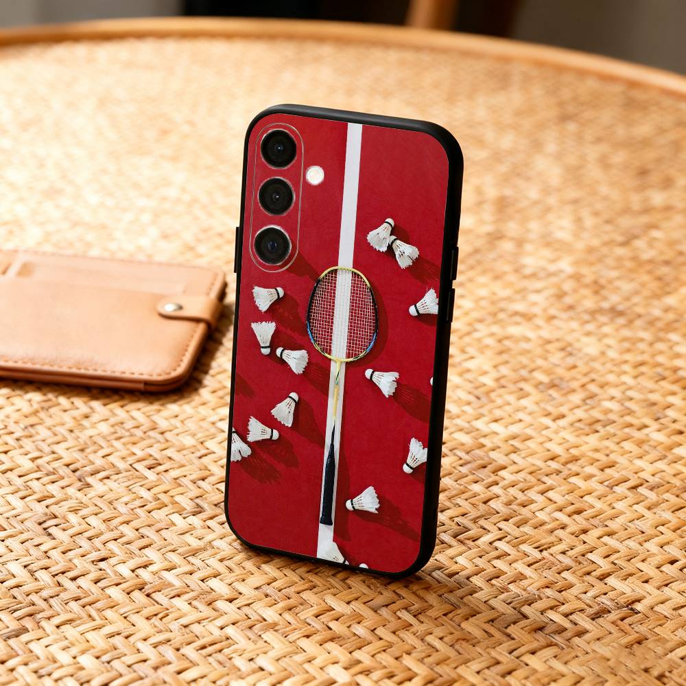 Sports B-Badminton Cool Phone Case For Samsung A73,A21s,A22,A31,A32,A52,A53,A71,A80,Soft Black Shell