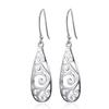 Europäischer Stil Silberohrringe Aufwendige Blumenschnitzerei Schmuck für Damen Elegante Accessoires