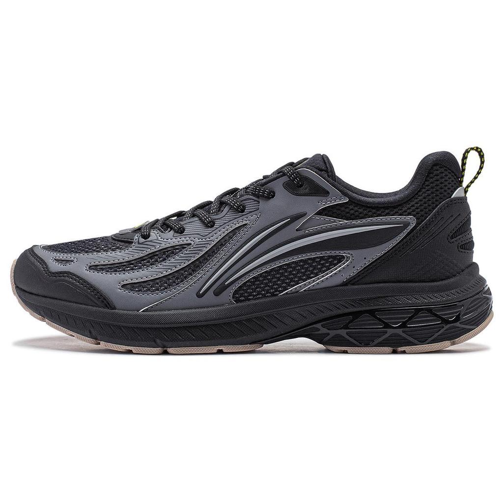 Li Ning Cushioning Slip Resistant Abrasion Resistant Low top Running Shoes Men's Shadow Gray ARXT021-3