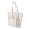 Women's Foldable Mesh Beach Bag: Portable, Single Shoulder, Breathable Handbag for Travel, Shopping, Outdoor, Summer