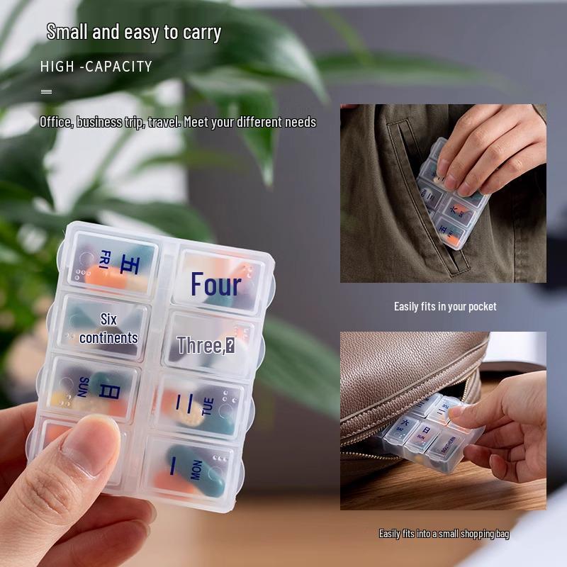 Compact 7-Day Travel Pill Organizer Box