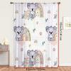 1PC Sheer Curtain Koala Rainbow Baby Nursery Print, Rod Pocket Window Curtain for Living Room Kids Room Home Decor
