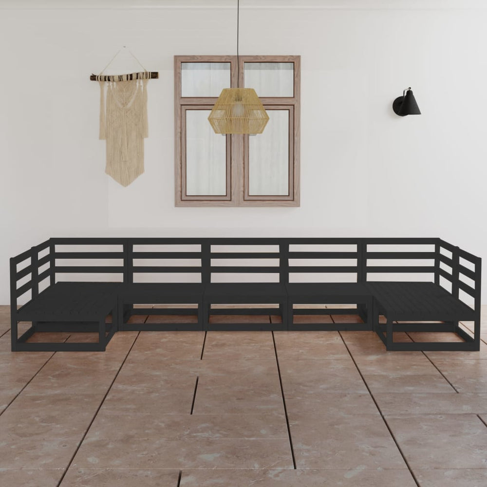 7 Pcs Garden Furniture Set Solid Pine Wood