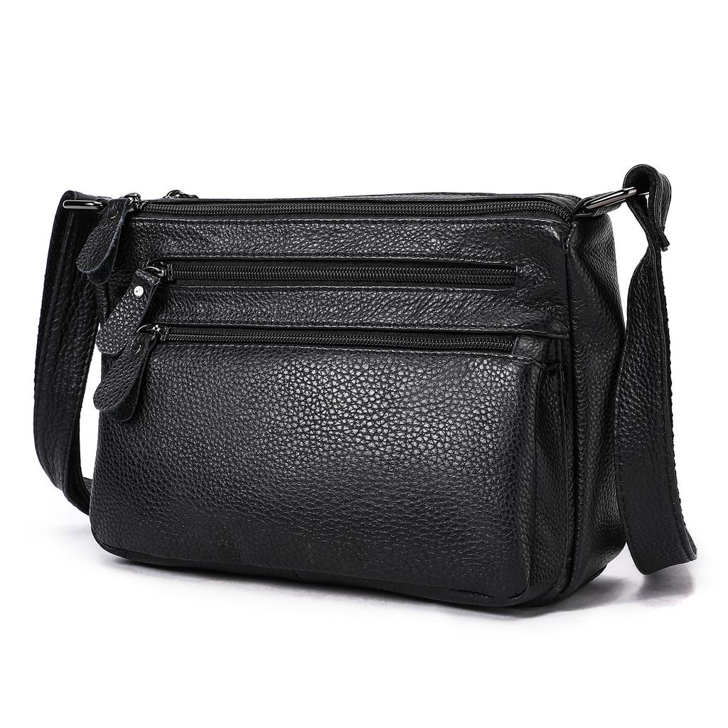 Kožená crossbody taška pro ženy - Univerzální organizér pro maminky s více přihrádkami, Taška přes rameno pro dojíždění