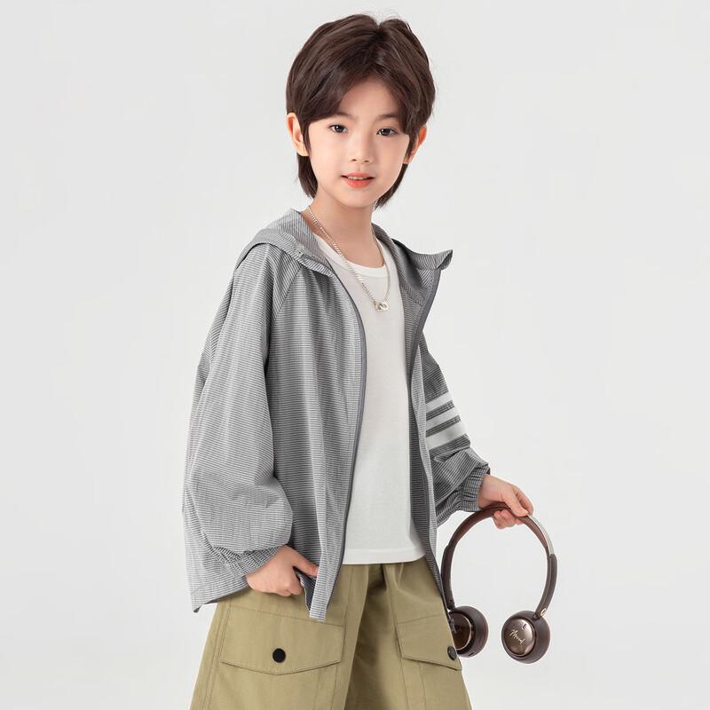 Kids' Striped Hooded Sun Protection Jacket