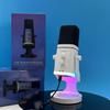 מיקרופון קונדנסר USB דינמי RGB עם סינון רעשים למשחקים, סטרימינג חי ושולחן עבודה למחשב.