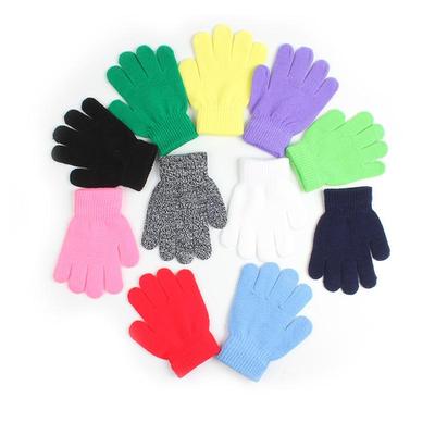 Winter Warm Baby Gloves Children Knitted Stretch Mittens Kids Solid Girls Gloves Full Finger Gloves