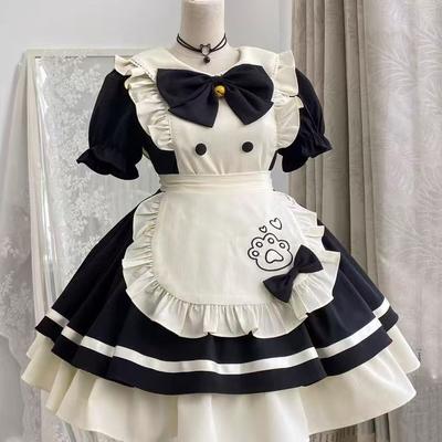 Japanisches Lolita-Stil Kleid Damen Y2k Ästhetik Patchwork Schleife Kawaii Design Schick Französisch Elegant Party Dienstmädchen Outfit Frau Kleidung