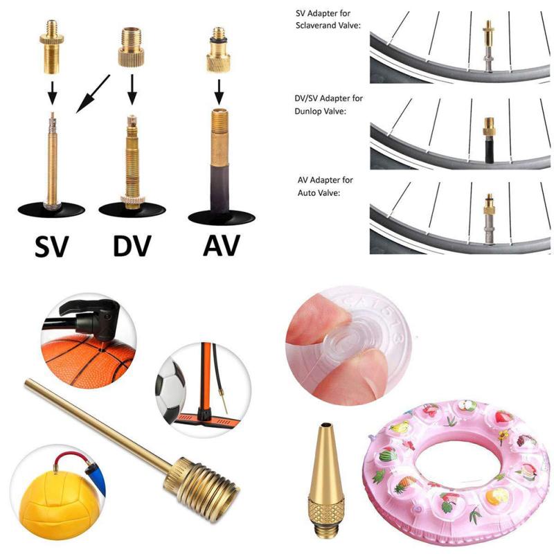 1 Set Fahrradventiladapter Kupfer Fahrradventilbaugruppe Sv Av Dv Fahrradreifenpumpenadapter