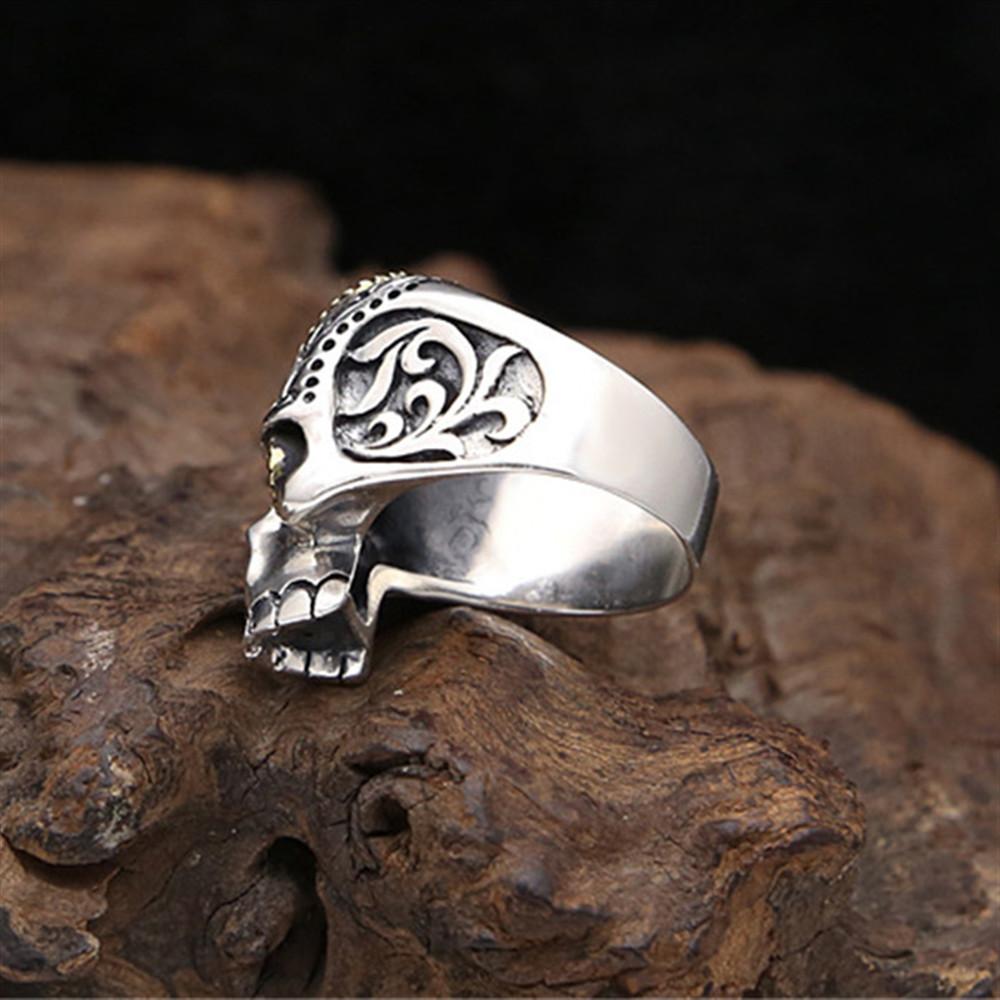 Neuer Modischer Punk Alien Totenkopf Ring Breite Version Modering