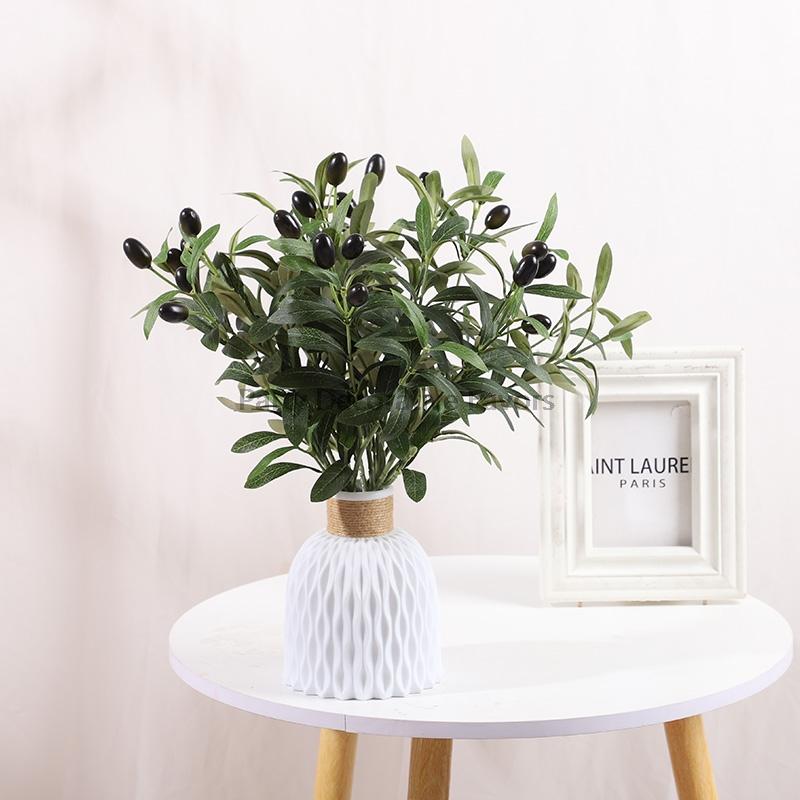 1/3/5Pcs Artificial Plant With Fake Fruit Olive Leaves Tree Branch For Home Garden Vase Decoration Wedding Bouquet Silk Flowers