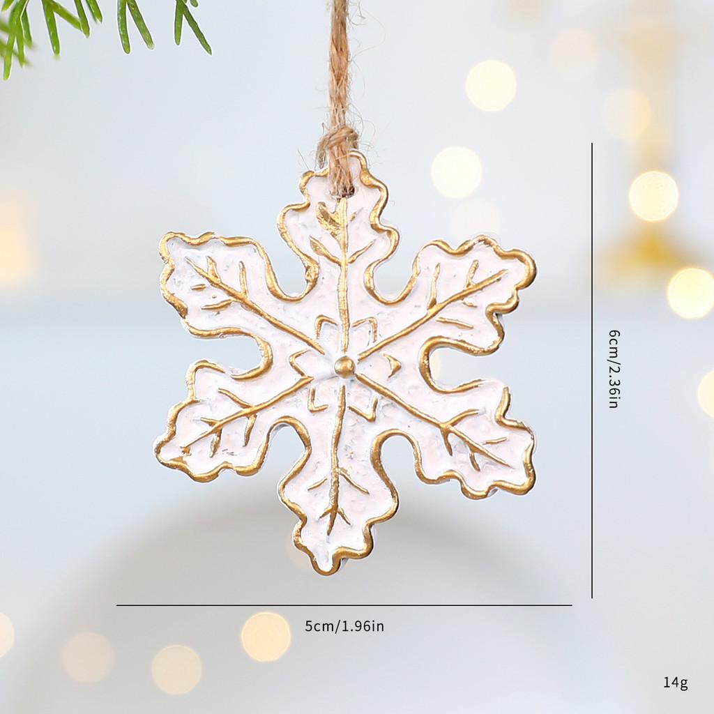 Christmas Resin Ornaments Set With Snowflake Star Heart For Holiday Decor