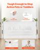 Retractable Baby Gate, Extends To 1430 Mm Wide, 795 Mm Tall, with Security Lock, Easy To Use, Walk Through Without Tripping, Mesh Dog Gate for Stairs,
