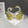 2pcs Swan Model Figurine Collectibles - Swan Cake Topper, Dessert Baking Decor Ornament, Car Interior & Home Decoration
