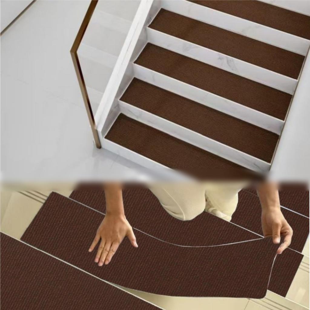1PC Washable Anti Slip Stair Treads Self Adhesive Carpet Runner Reliable Wear Resistant Step Mats for Indoor Wooden Stair Protec