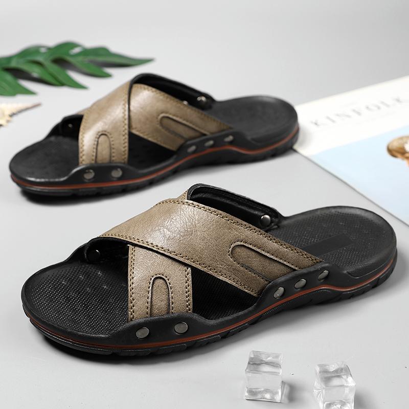 Fashion Summer  Mens Casual Plus Size Slippers Size 47 48 Outdoor Shoes Lightweight Sandals Breathable Half Drag Man Shoes Beach Flats