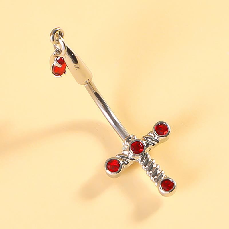 Halloween Punk Belly Button Rings For Women Girls Personalized Gothic Bat Skull Heart Navel Ring Body Piercing Jewelry Gifts