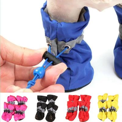 4pcs Waterproof Pet Dog Shoes Anti Slip Rain Boots Puppy Footwear Small Cats Dogs Paw Protector Booties Animal Walking