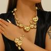 Collana con ciondolo rotondo liscio in metallo per gioielli europei e americani design senso catena industria pesante decorazione collana clavicola