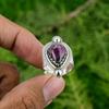 Gift For Women Solitaire Adjustable Ring 925 Silver Natural Ruby Zoisite