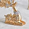 Golden Deer Ornaments Set of 2 Christmas Tree Decorations Reindeer Gold Stylish Cute Sparkly